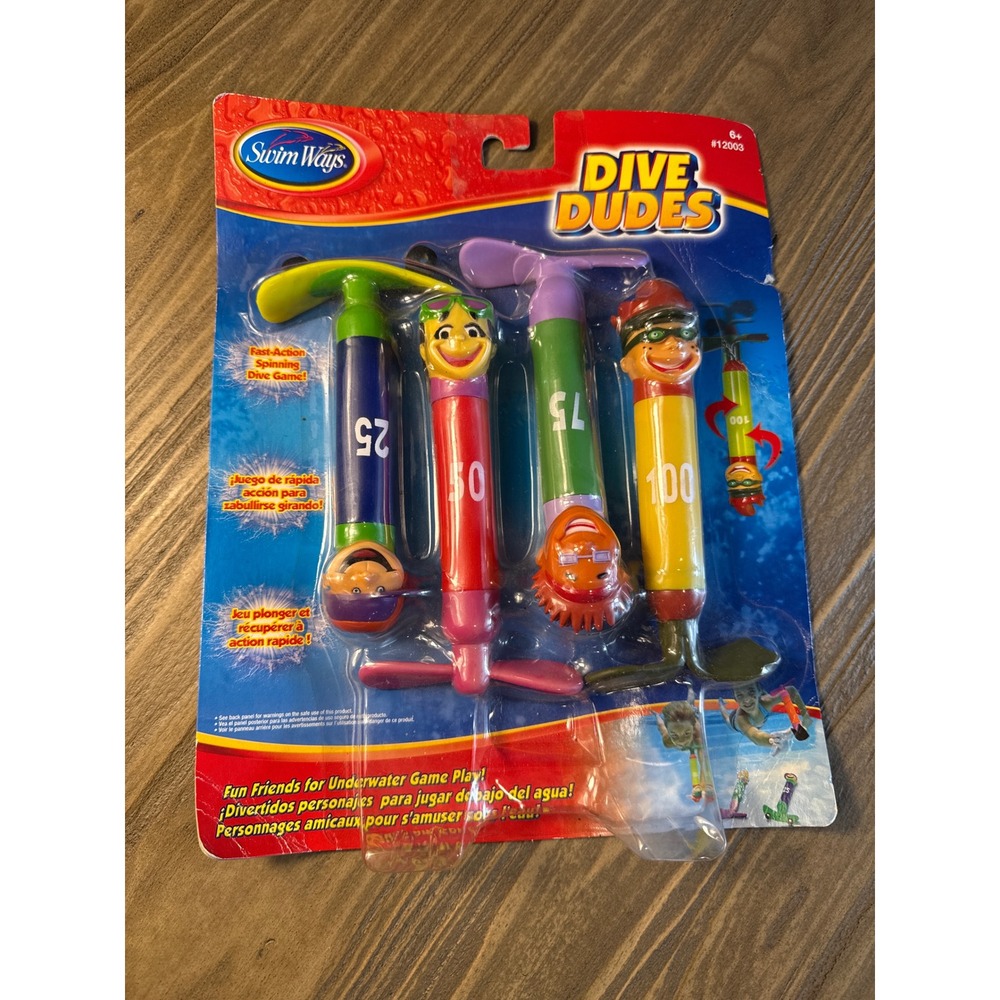 VTG SwimWays Dive Dudes 4 Pack Pool Diving Game New Fast Spinning Sinkers Sealed